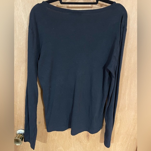 #101-POLO RALPH LAUREN-WOMENS SMALL CASUAL V NECK LONG SLEEVE TEE TOP - Picture 2 of 4